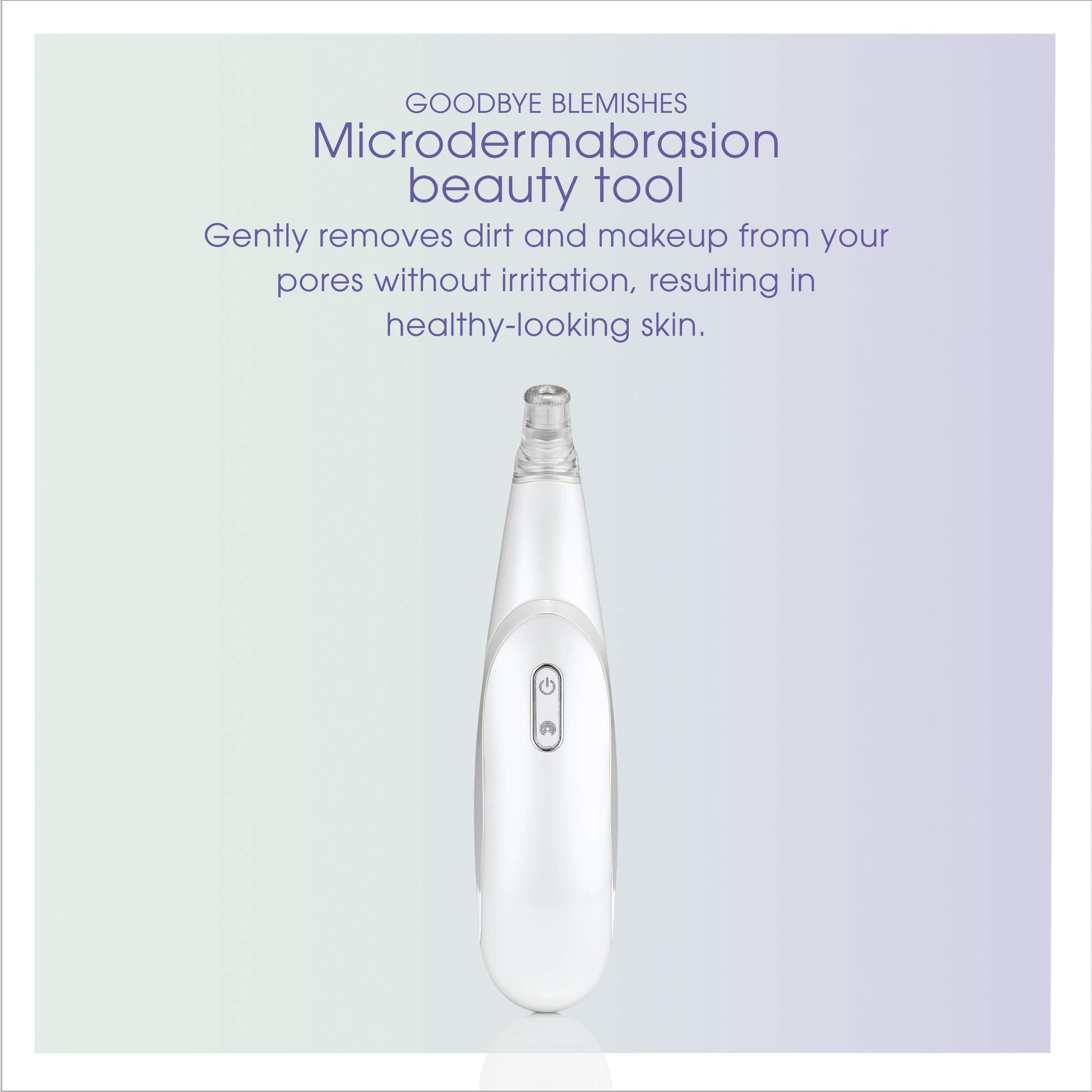 Conair True Glow Microdermabrasion Rechargeable Beauty Tool, Includes 4 Attachments for Exfoliation + Pore Extraction, White